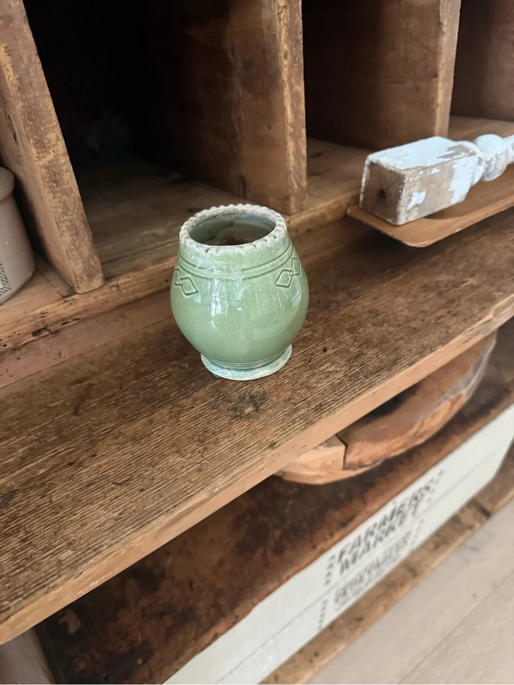Vintage Green Ceramic Panda Bamboo Planter Vase Home Decor - Picture 6 of 10